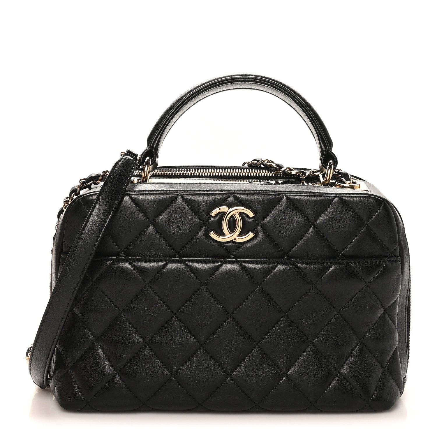 Chanel Lambskin Quilted Medium Trendy CC Bowling Bag Black 1 of 10