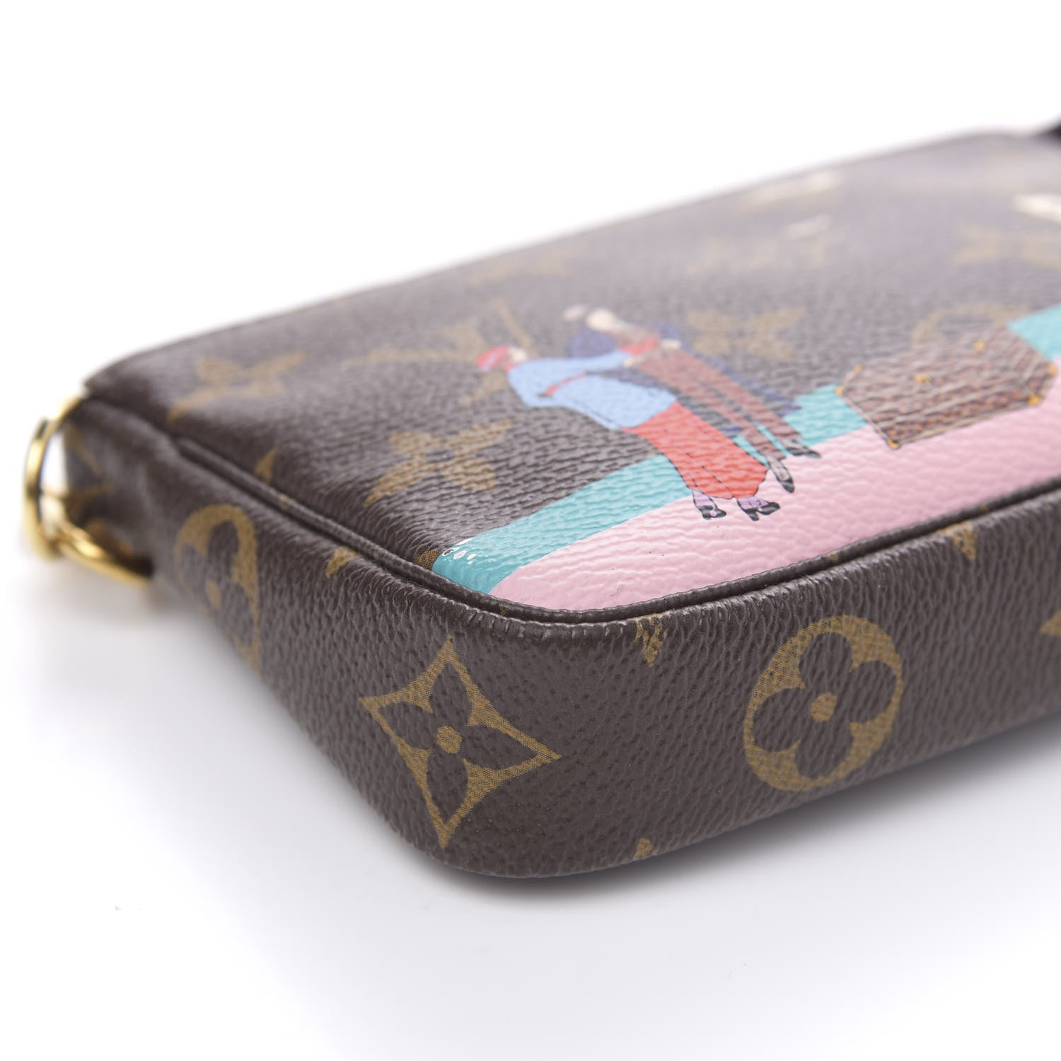 Louis Vuitton Monogram 2016 Christmas Animation Mini Pochette Accessories Rose Ballerine 8 of 9