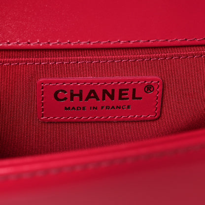 Chanel Glazed Calfskin Quilted Medium Chain Around Boy Flap Dark Pink 6 of 9