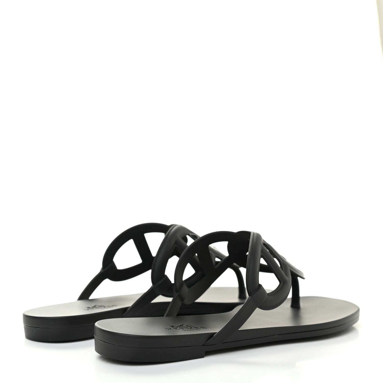 Hermes Rubber Womens Egerie Sandals 36 Black 4 of 8