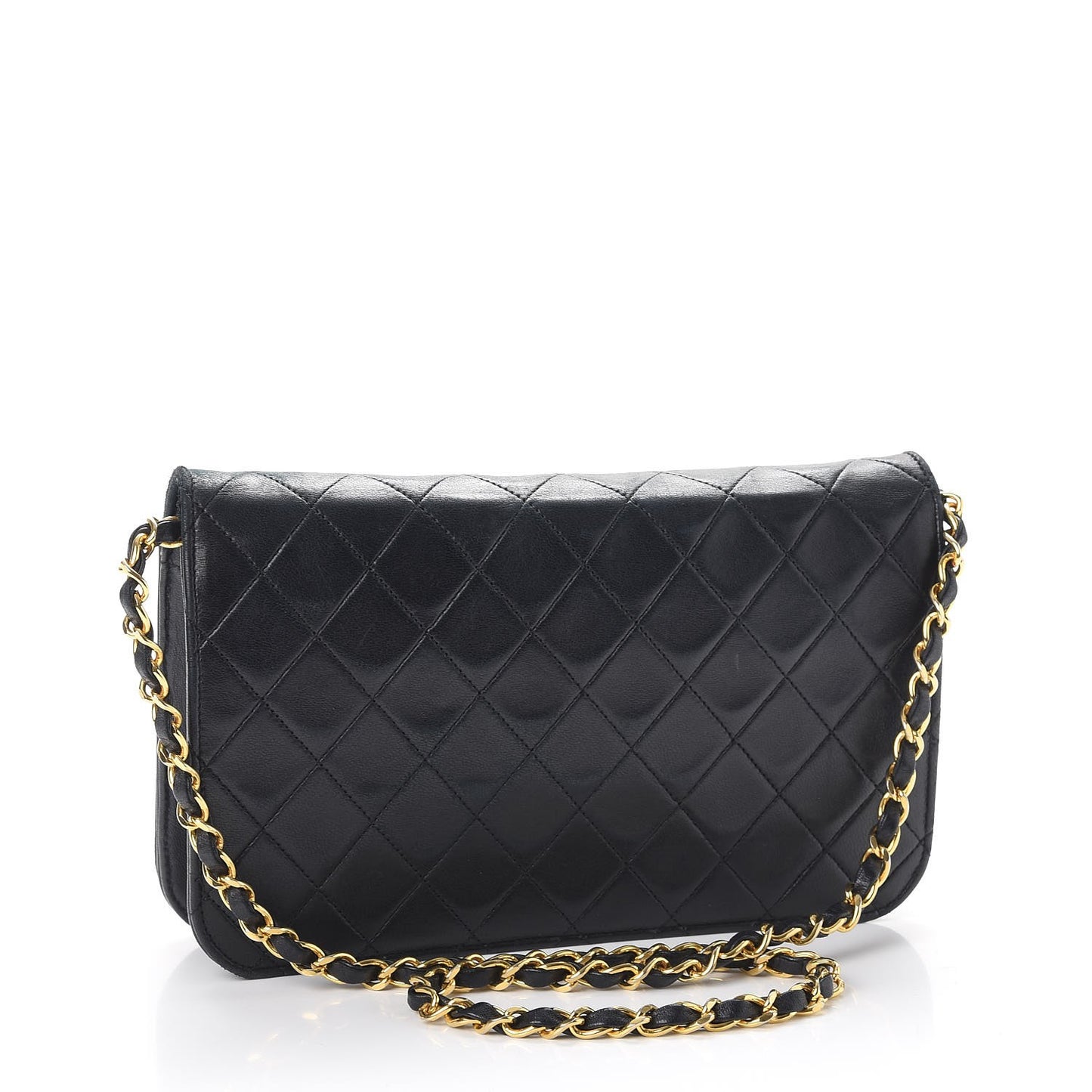 Lambskin Quilted Small Single Flap Black