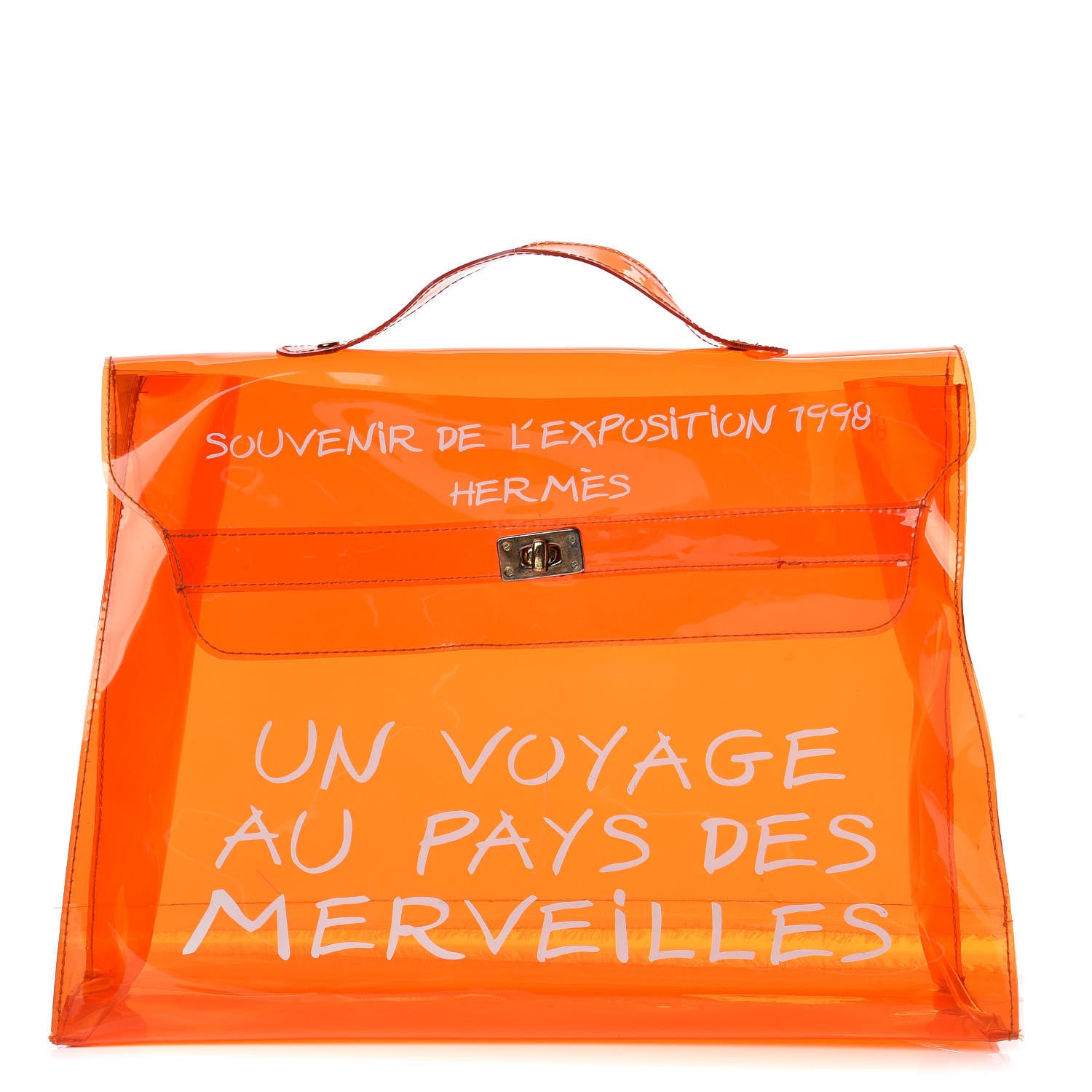 Hermes Vinyl Souvenir De L'Exposition Kelly Orange 1 of 9