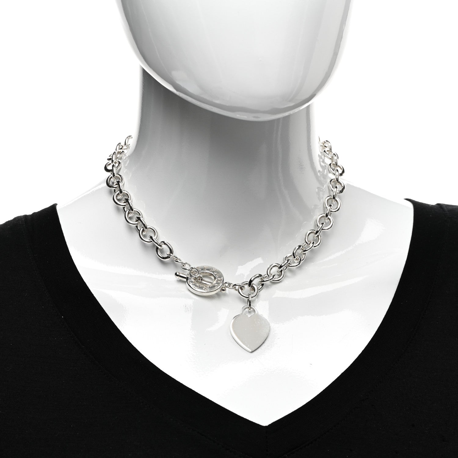 Tiffany Sterling Silver Heart Tag Toggle Necklace 2 of 4