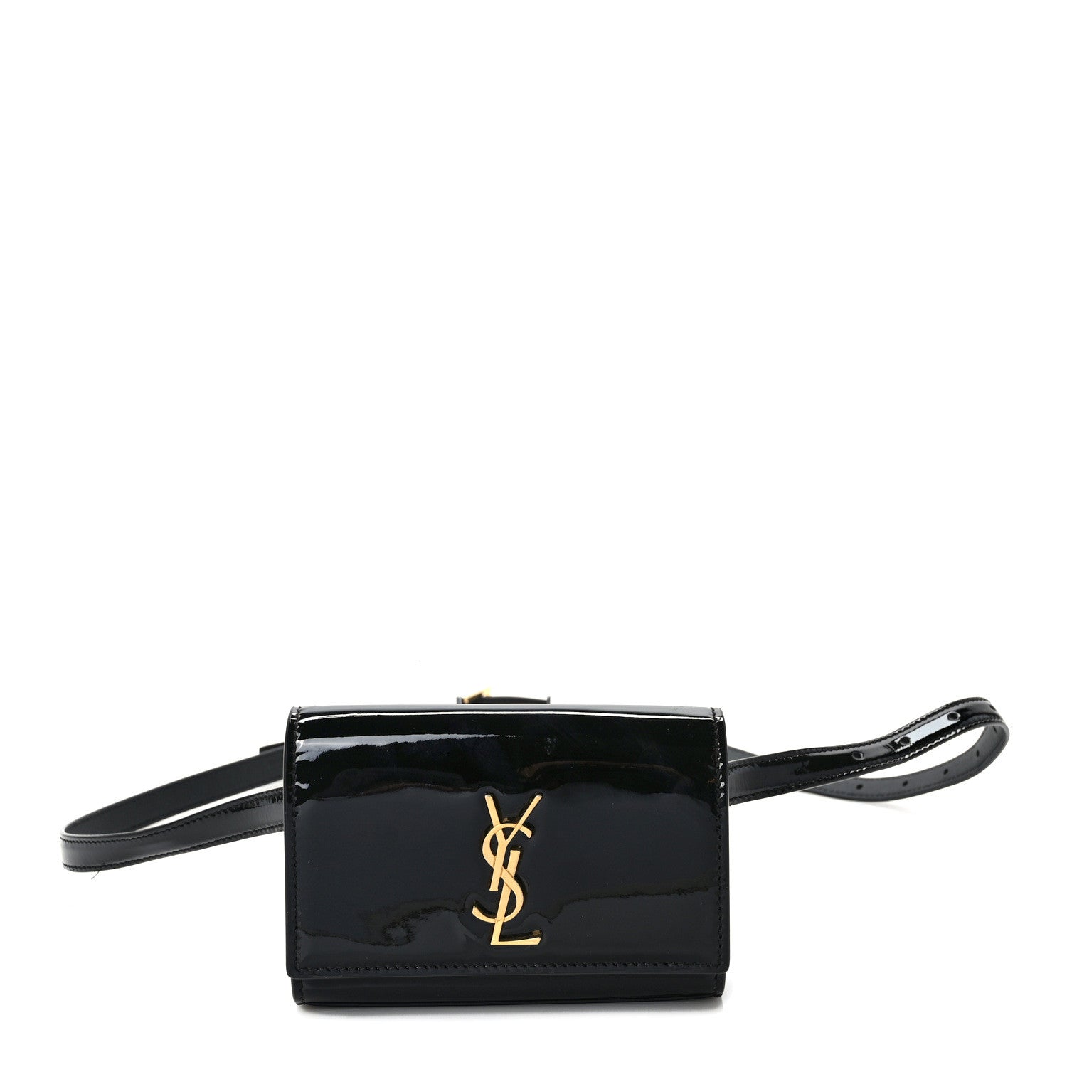 Saint Laurent Patent Monogram Kate Belt Bag Black 1 of 9
