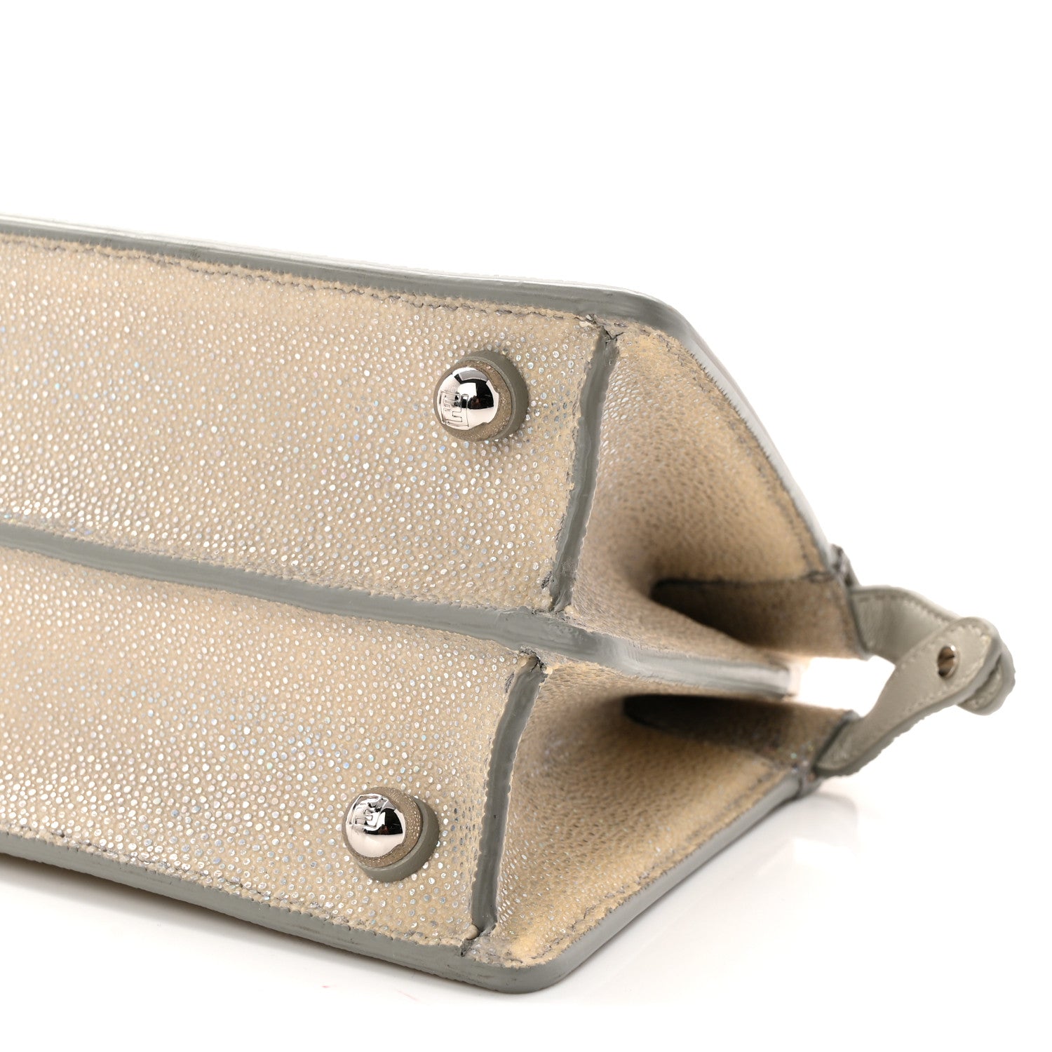 Fendi Stingray Shiny Nappa Petite Peekaboo I SEE U Satchel Beige 10 of 10