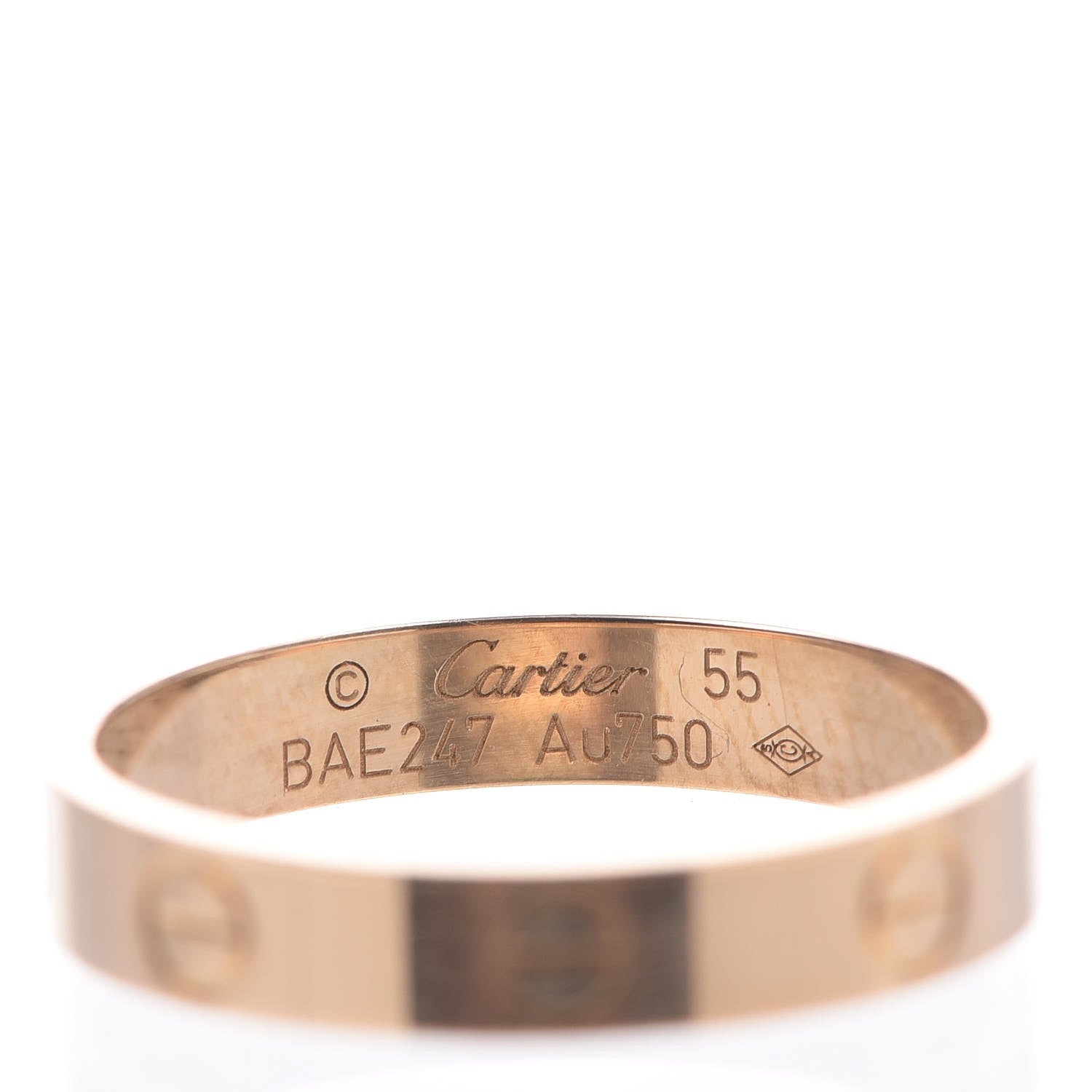 Cartier 18K Yellow Gold 3.5mm LOVE Wedding Band Ring 55 7.25 3 of 4