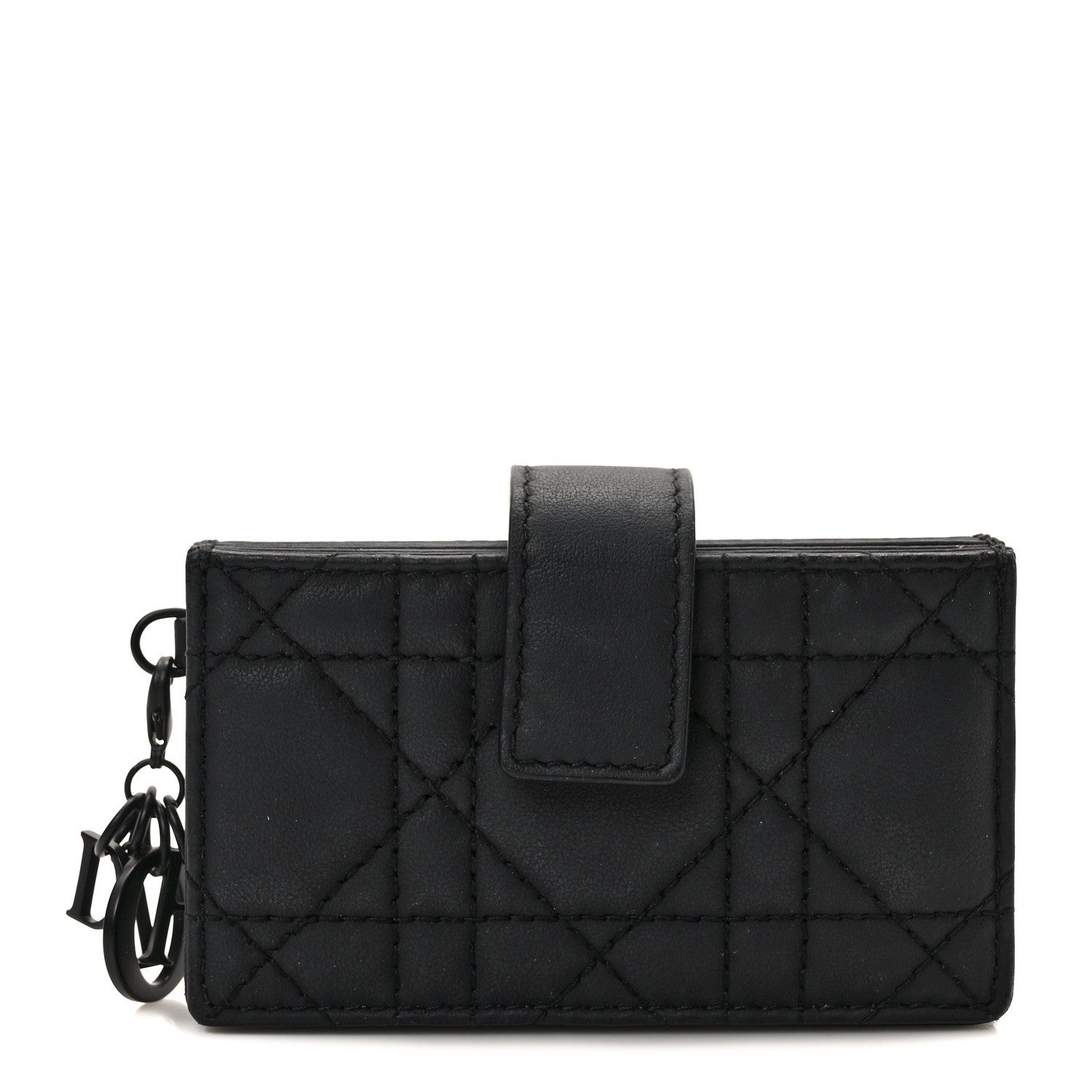 Christian Dior Ultra Matte Calfskin Cannage Lady Dior 5-Gusset Card Holder Black 1 of 6