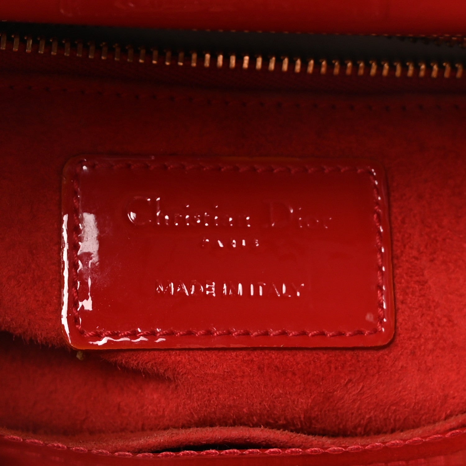 Christian Dior Patent Cannage Small Lady Dior Red 7 of 10