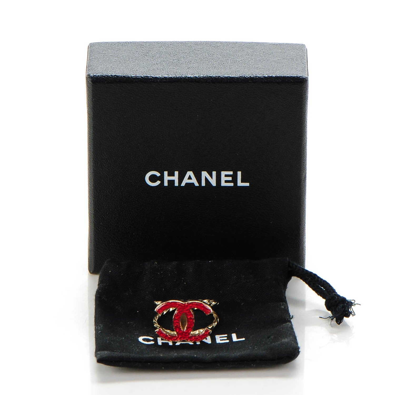 Chanel Enamel CC Ring 6.5 Red Gold 5 of 5