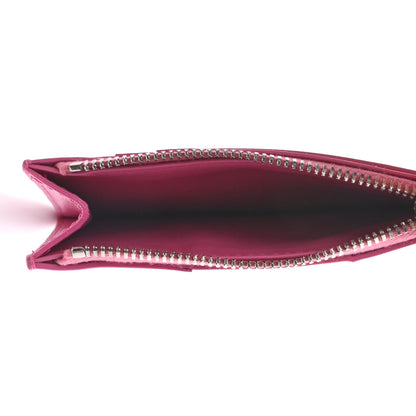 Bottega Veneta Metallic Patent Calfskin Intrecciato Zip Card Holder Pink 5 of 7