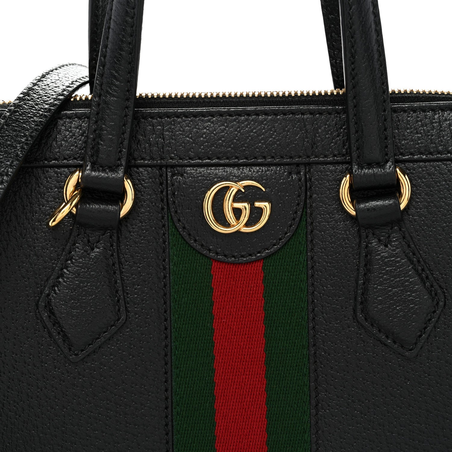 Gucci Textured Calfskin Web Small Ophidia Tote Bag Black 8 of 10