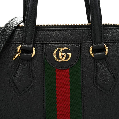 Gucci Textured Calfskin Web Small Ophidia Tote Bag Black 8 of 10