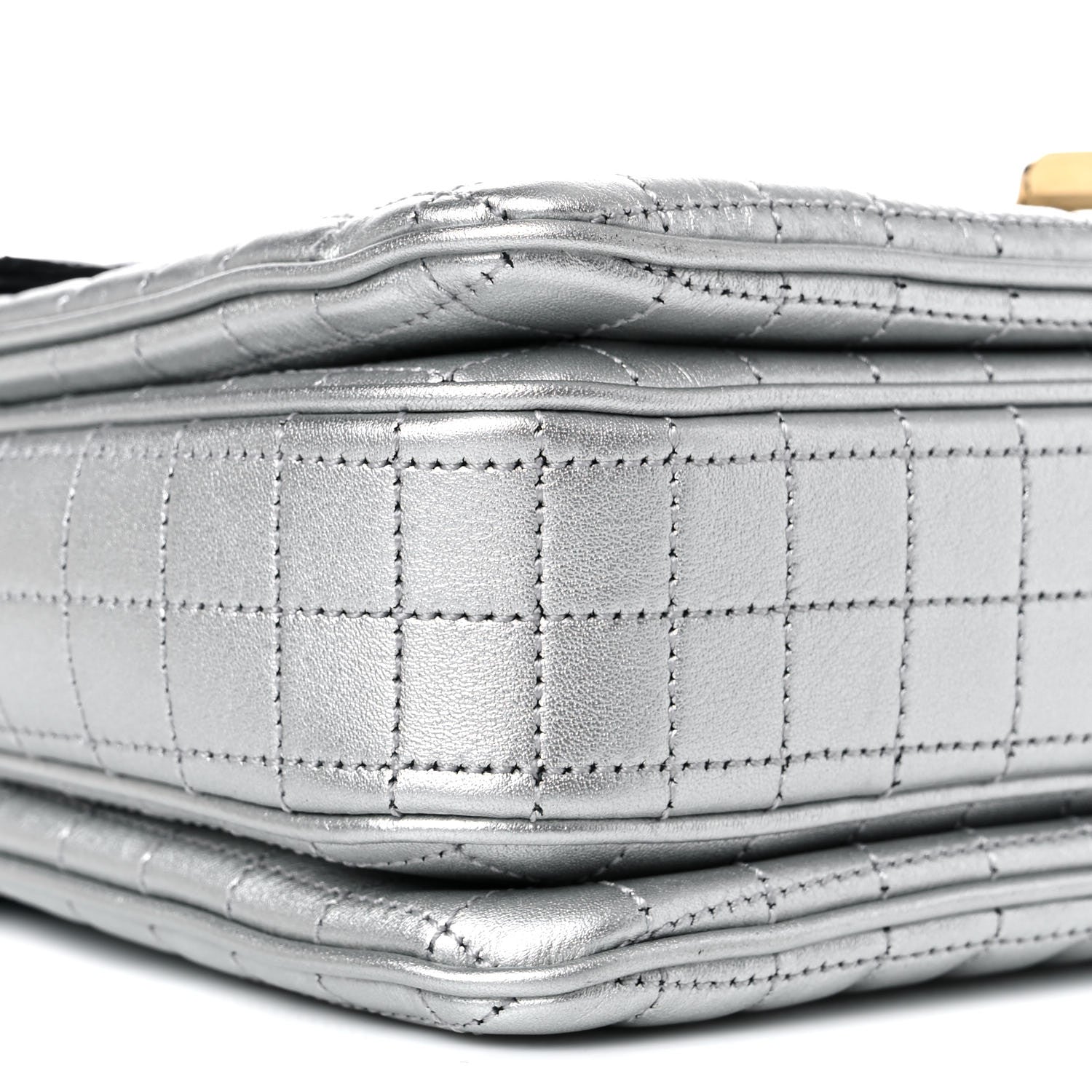 Celine Calfskin Quilted Medium C Bag Silver Black 8 of 14