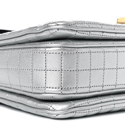Celine Calfskin Quilted Medium C Bag Silver Black 8 of 14