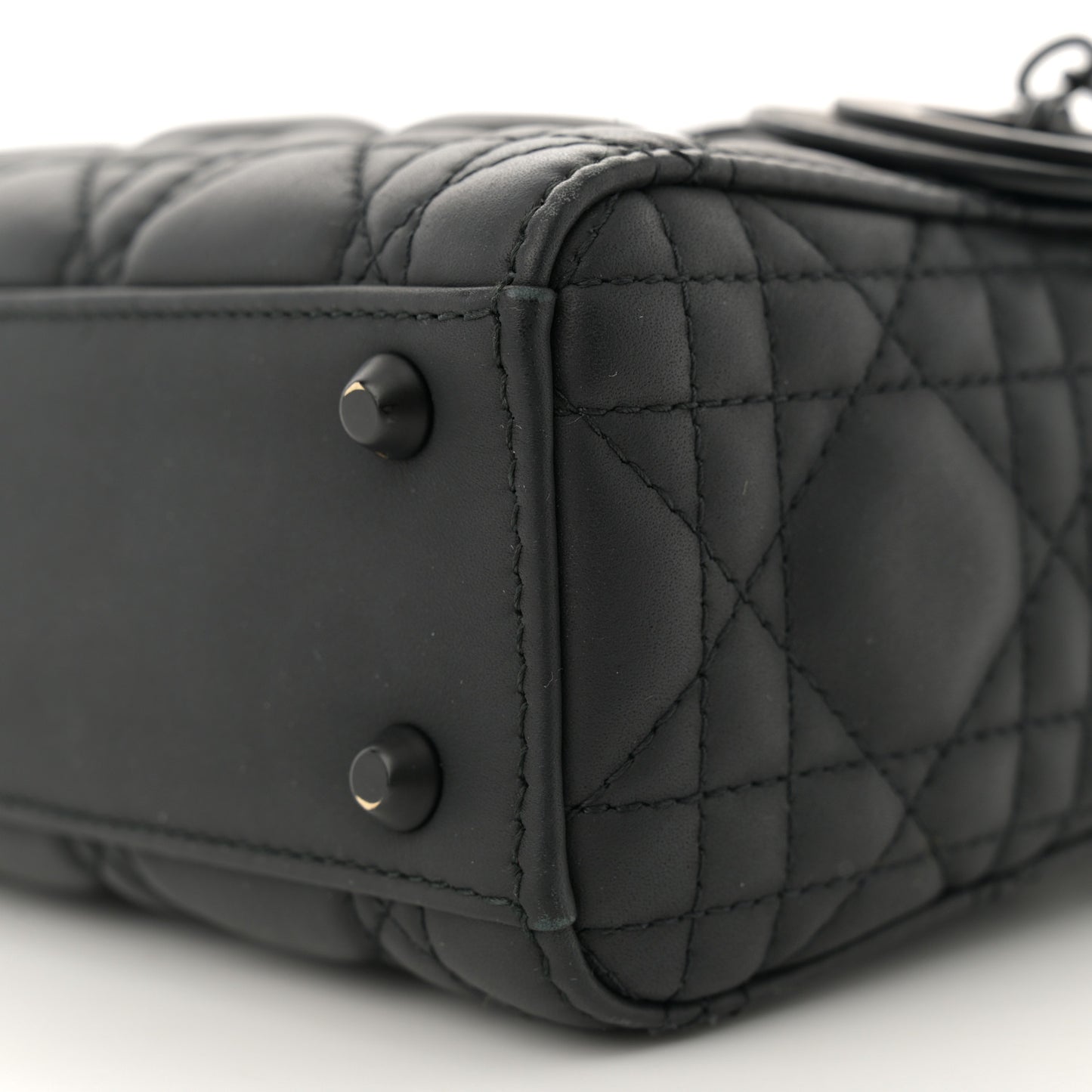 Ultra Matte Calfskin Cannage Mini Lady Dior Black