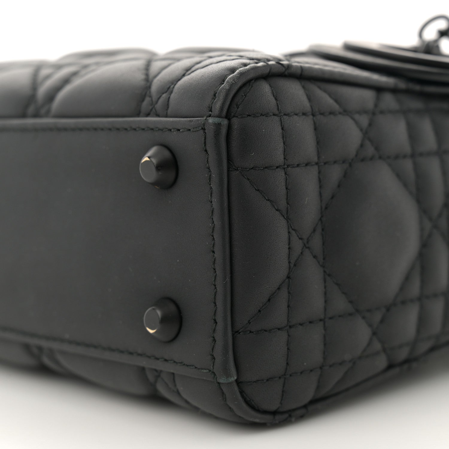 Christian Dior Ultra Matte Calfskin Cannage Mini Lady Dior Black 10 of 13