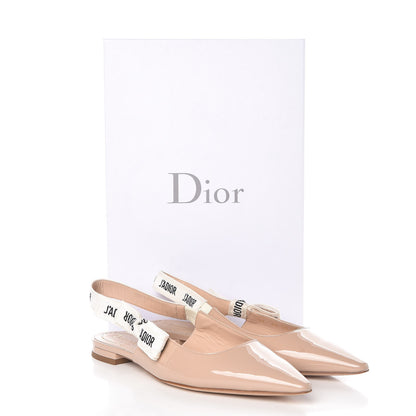 Christian Dior Patent Ribbon J'Adior Slingback Ballet Flats 35.5 Nude 9 of 9