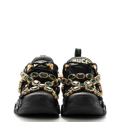 Gucci X SEGA Mesh Suede Calfskin Removable Crystals Womens Flashtrek Sneakers 36.5 Black Silver 2 of 7