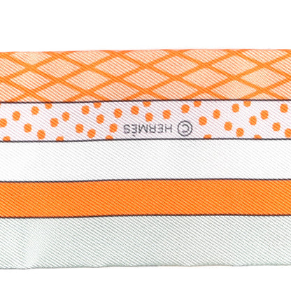 Hermes Silk Twilly Grand Theatre Nouveau Abricot Orange Jaune 4 of 4