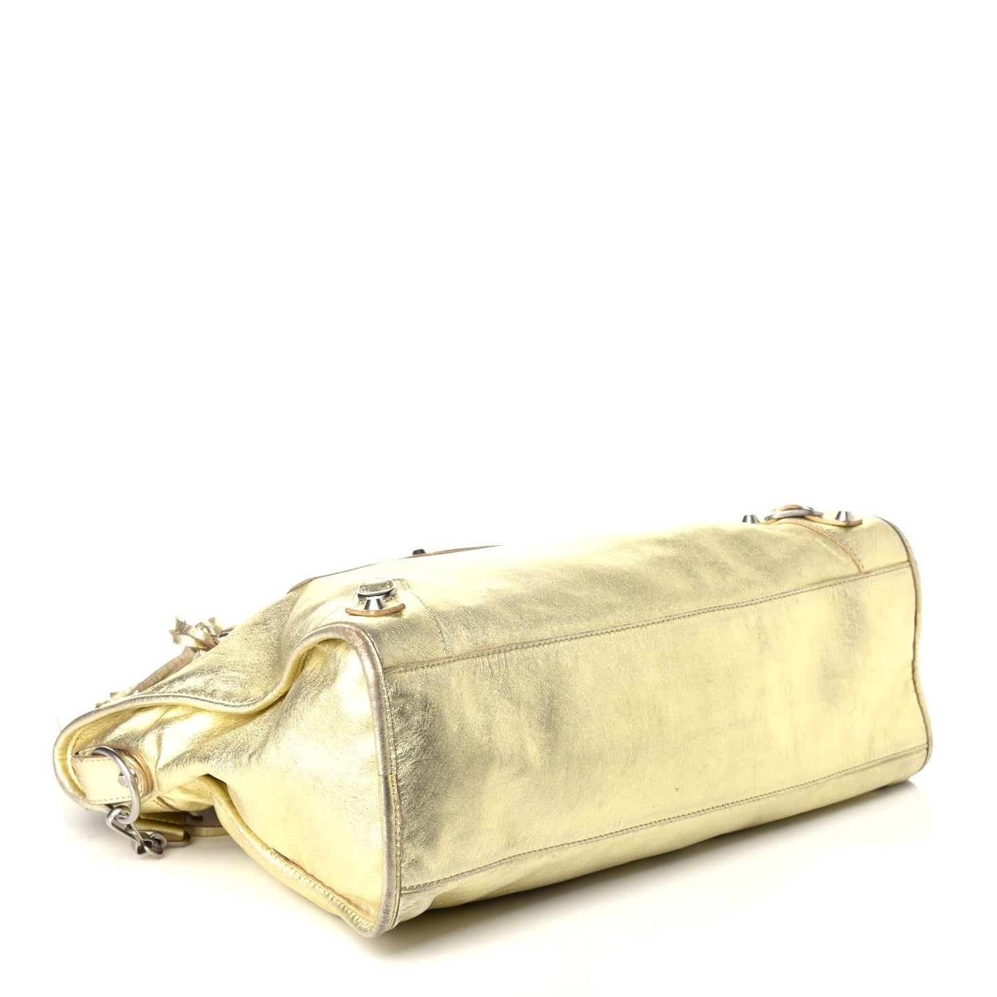 Laminated Agneau Classic Silver Hardware City Gold