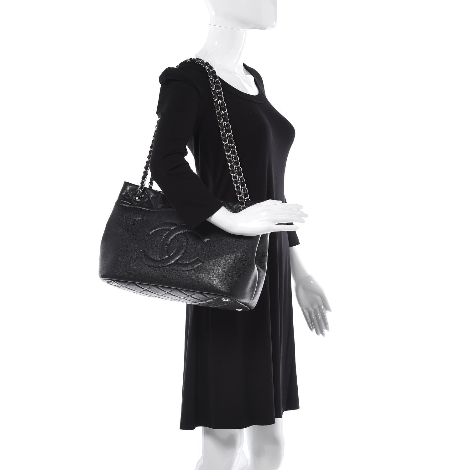Chanel Caviar Quilted Timeless CC Soft Tote Black 2 of 12