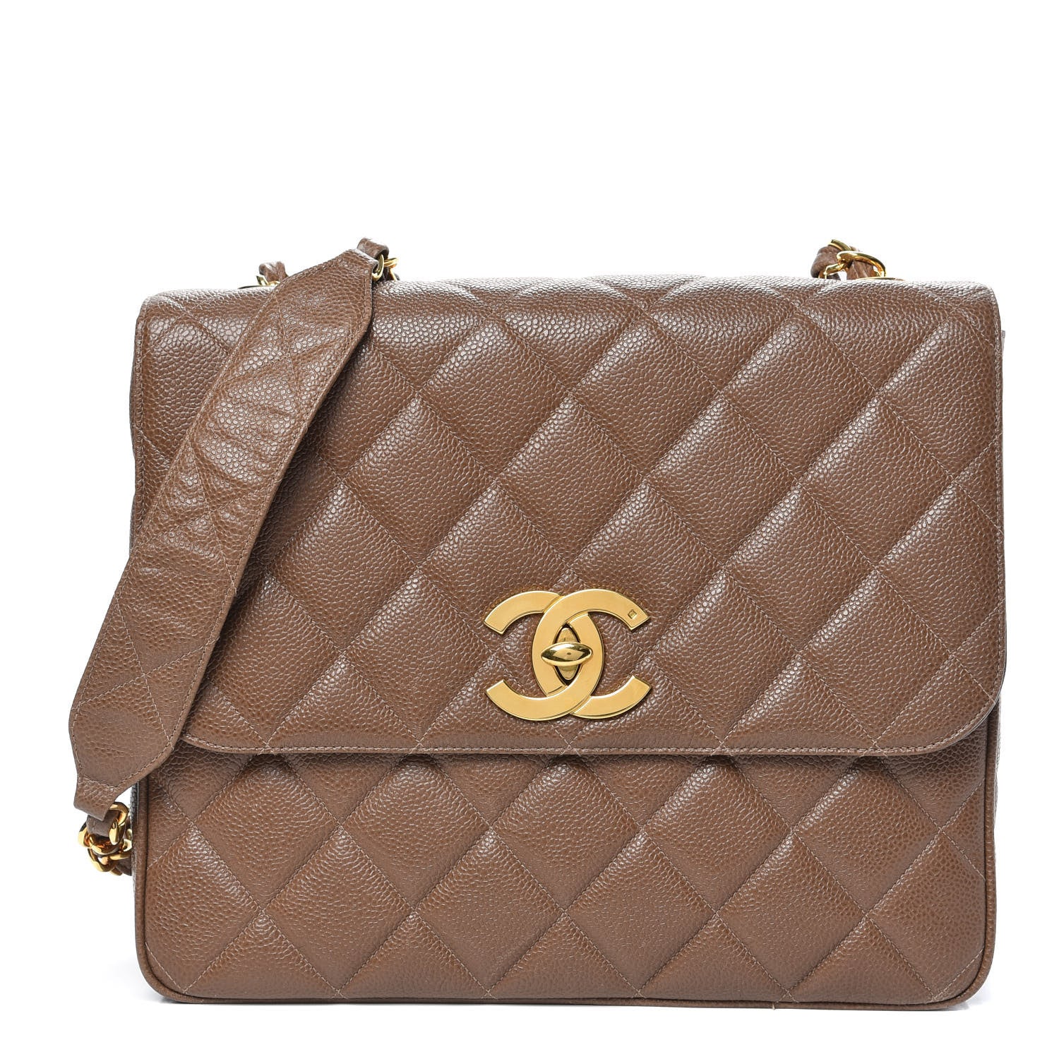 Chanel Caviar Jumbo Single Flap Brown 1 of 14