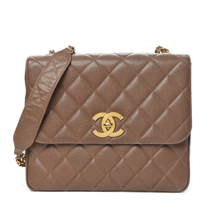 Chanel Caviar Jumbo Single Flap Brown 1 of 14