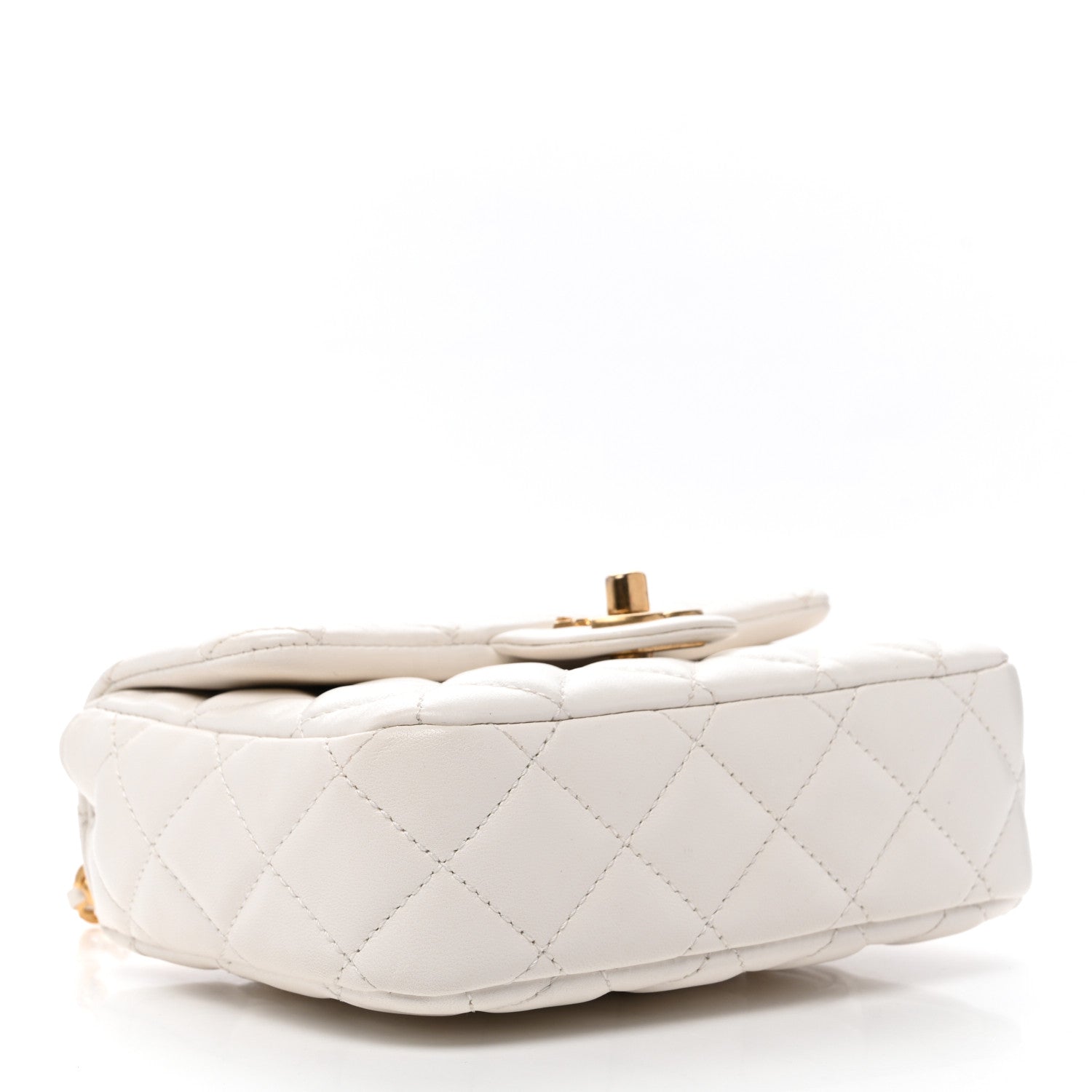 Chanel Lambskin Enamel Quilted Mini Coco Hearts Square Flap White 4 of 10