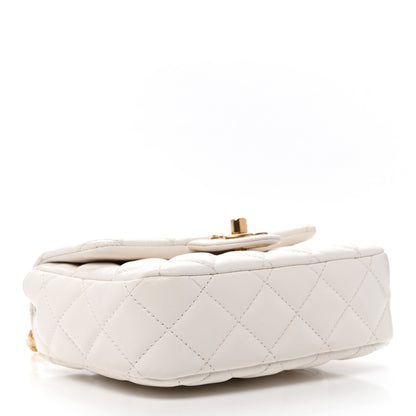 Chanel Lambskin Enamel Quilted Mini Coco Hearts Square Flap White 4 of 10