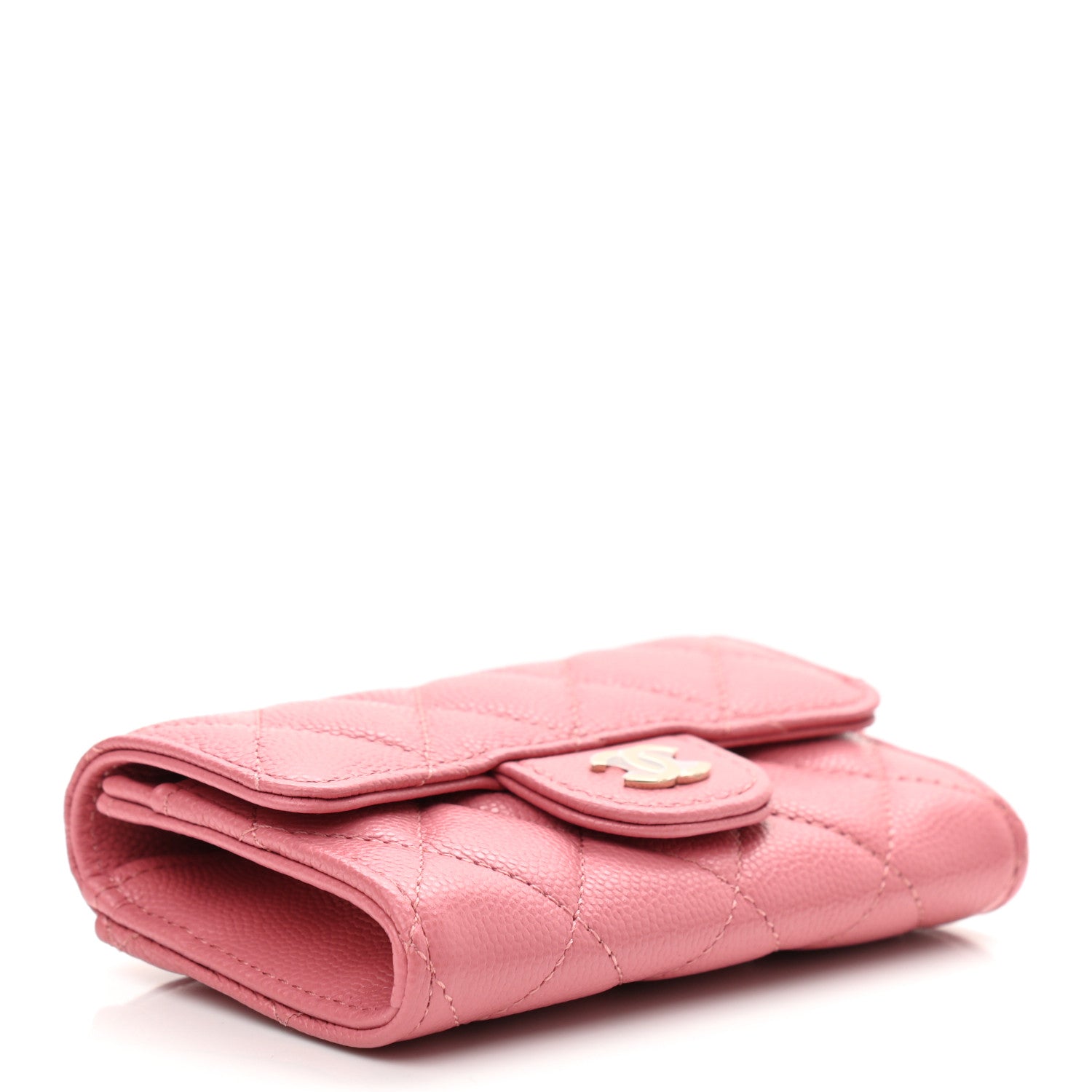 Chanel Caviar Quilted Flap Card Holder Wallet Pink 4 of 9