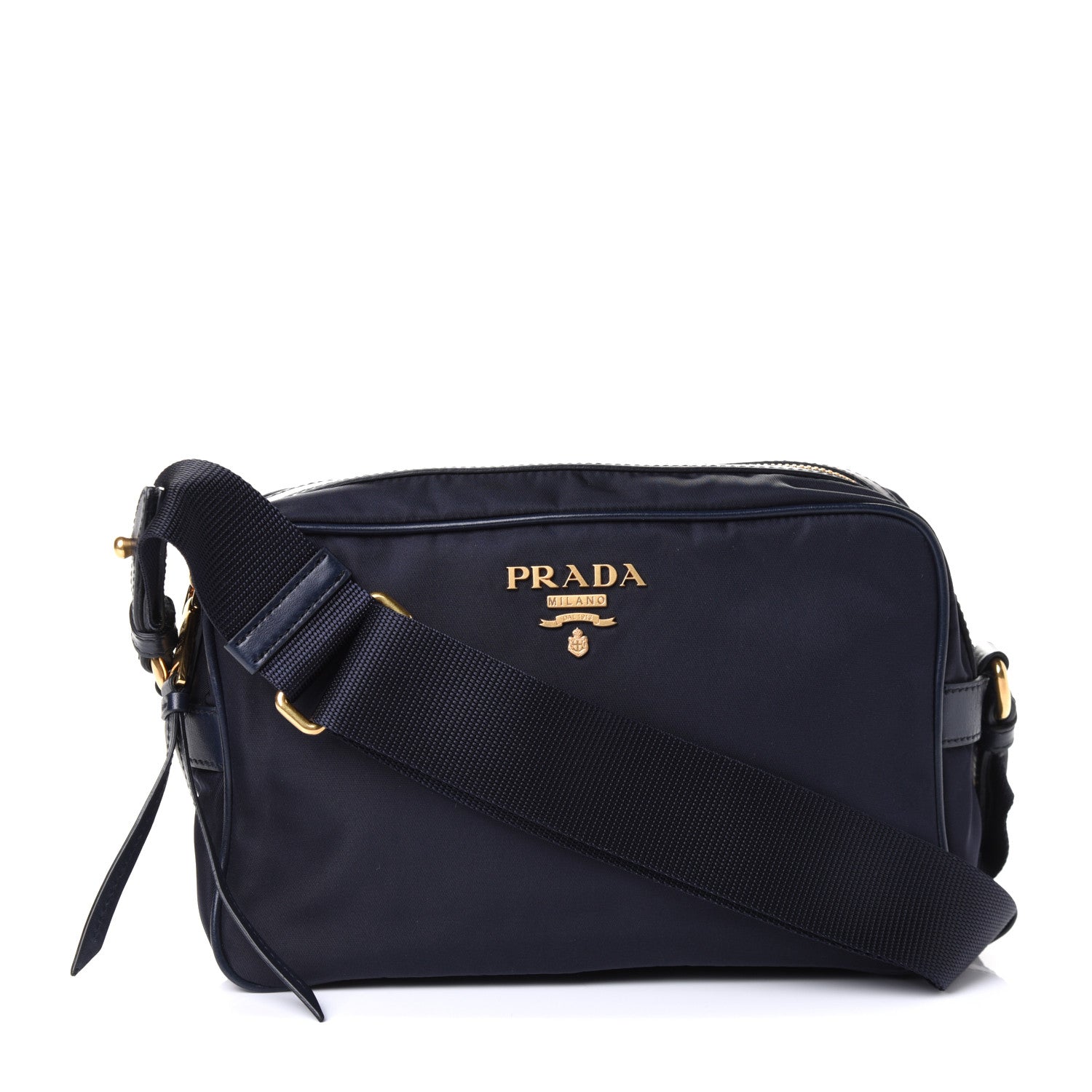Prada Tessuto Nylon Soft Calf Camera Bag Baltico 2 of 8