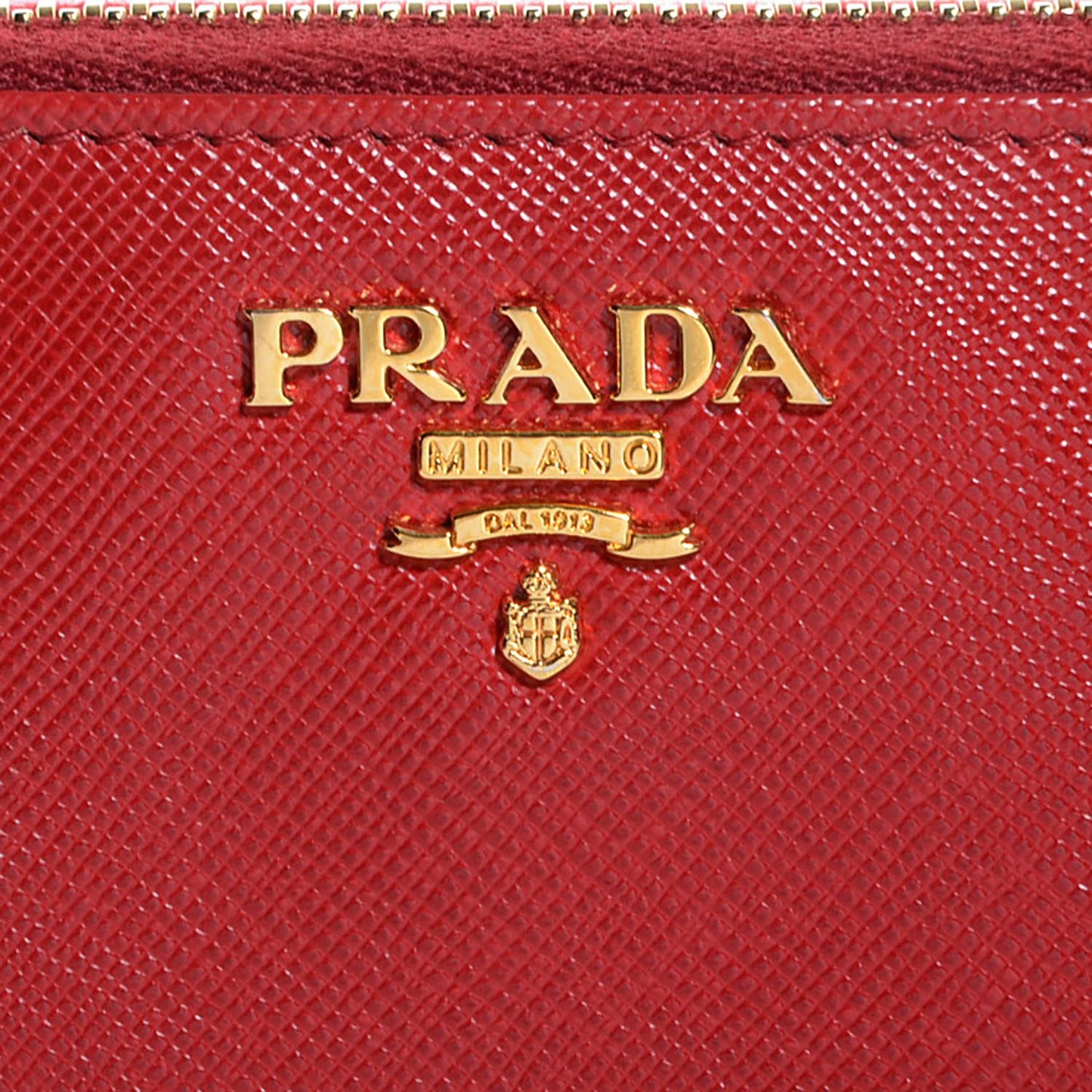 Saffiano Metal Zip Around Wallet Fuoco