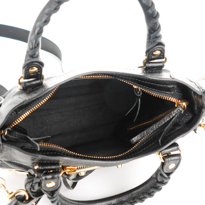 Balenciaga Chevre Gold Metallic Edge Hardware Mini City Black 5 of 7