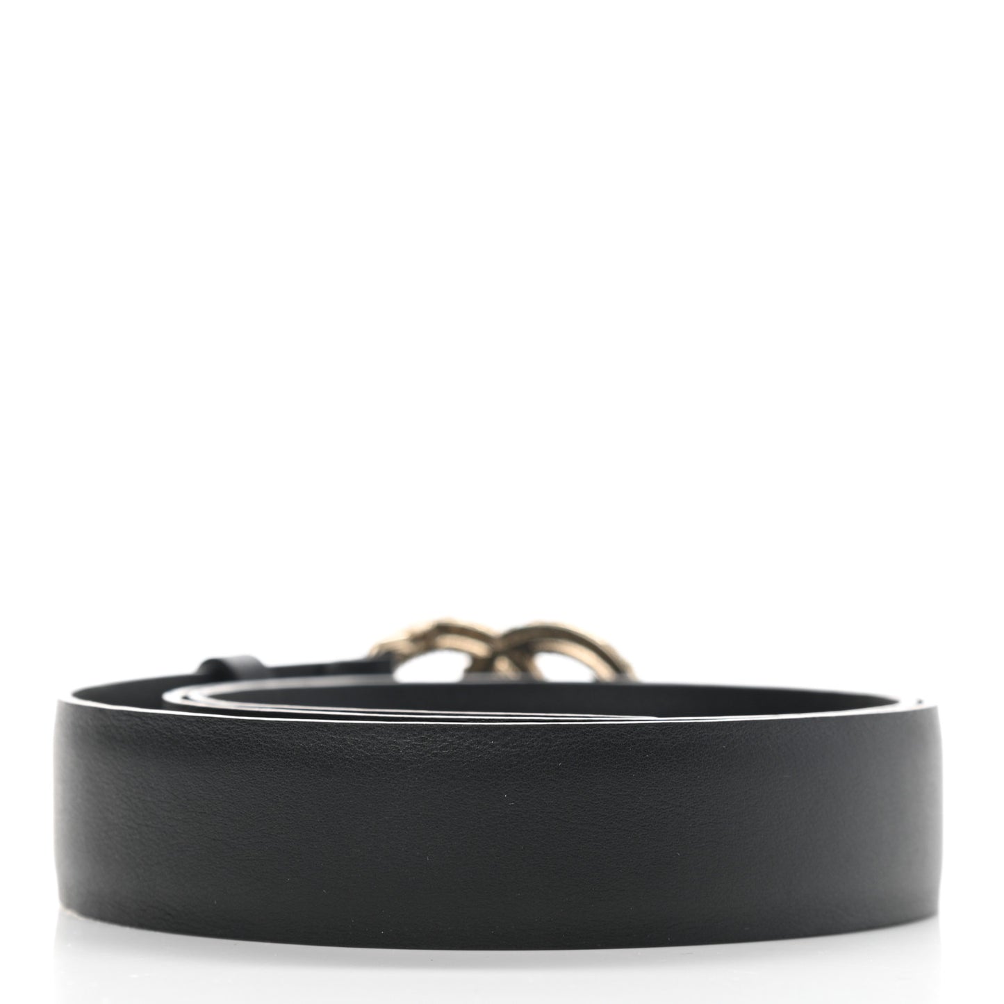 Calfskin Crystal Pearl Caviar CC Belt 80 32 Black