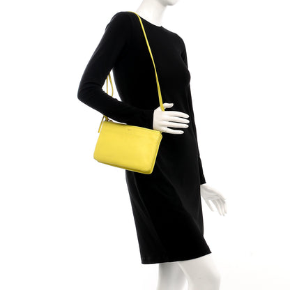 Celine Lambskin Small Trio Crossbody Bag Fluo Yellow 2 of 11