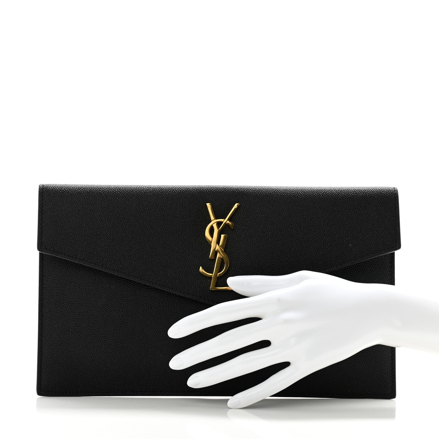 Saint Laurent Grain De Poudre Uptown Pouch Black 2 of 10