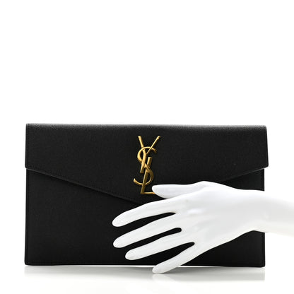Saint Laurent Grain De Poudre Uptown Pouch Black 2 of 10
