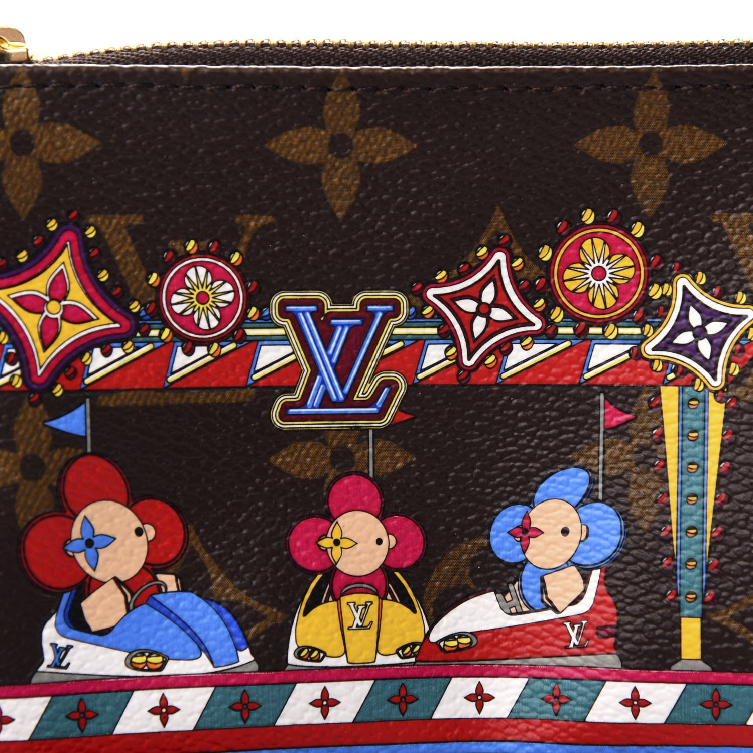 Louis Vuitton Monogram 2020 Christmas Animation Bumper Cars Mini Pochette Accessories Coquelicot 8 of 10