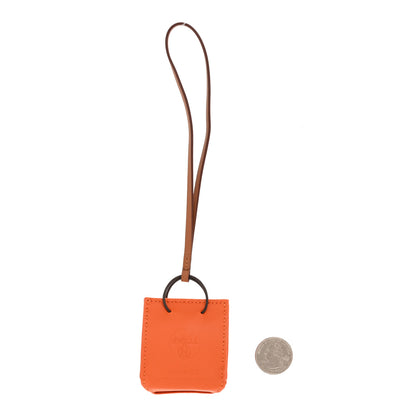 Hermes Milo Lambskin Swift Shopping Bag Charm Feu Gold 2 of 6