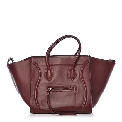 Celine Natural Calfskin Medium Phantom Luggage Burgundy 1 of 11