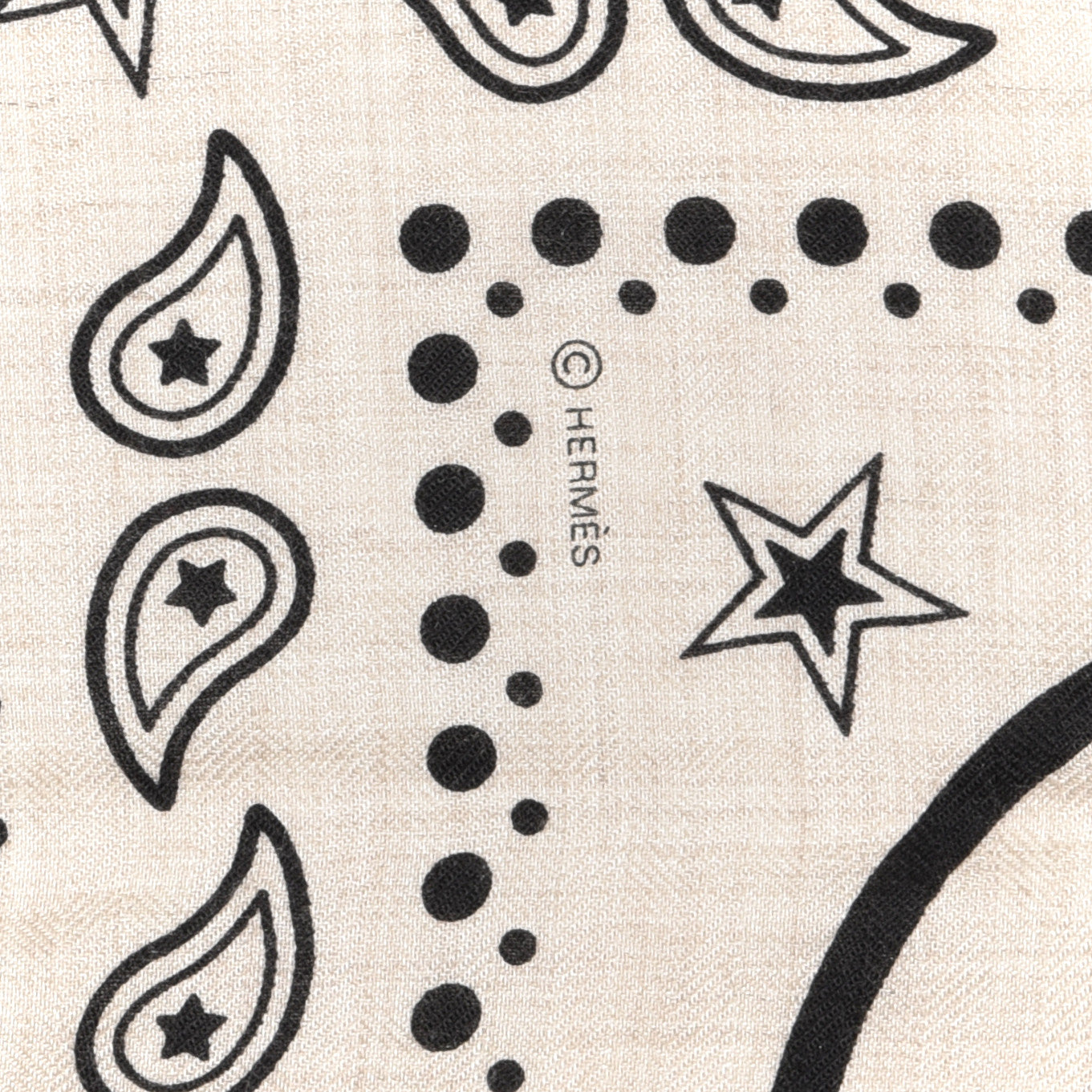 Hermes Cashmere Silk Les Cles Bandana Shawl 140 Marine Naturel 2 of 5