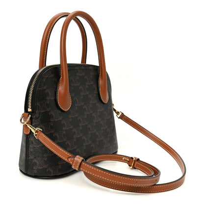 Celine Canvas Calfskin Triomphe Teen Honorine Bag Tan 3 of 10