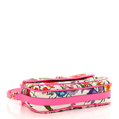 Gucci Canvas Flora Floral Shoulder Bag White Fuchsia Fluo 4 of 10