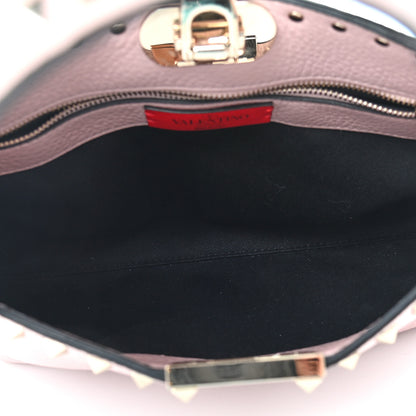 Valentino Garavani Pebbled Calfskin Small Rockstud Flip Lock Hobo Light Pink 5 of 8