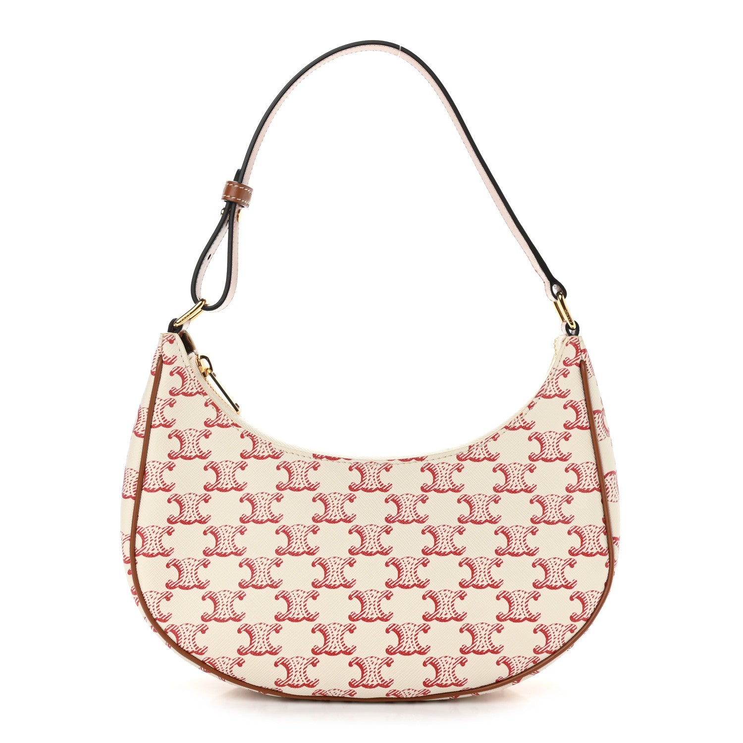 Celine Canvas Calfskin Ava Triomphe Shoulder Bag White 1 of 11