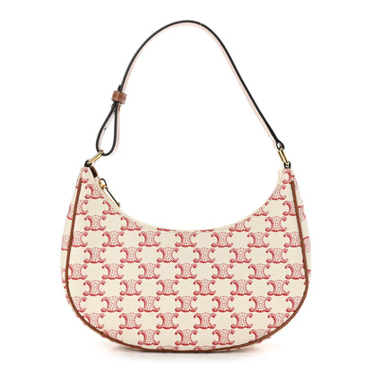 Celine Canvas Calfskin Ava Triomphe Shoulder Bag White 1 of 11