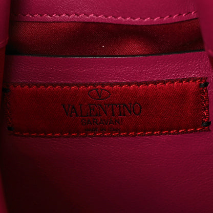 Valentino Garavani Vitello Mini Rockstud Chain Strap Bucket Bag Deep Cyclamin 5 of 8