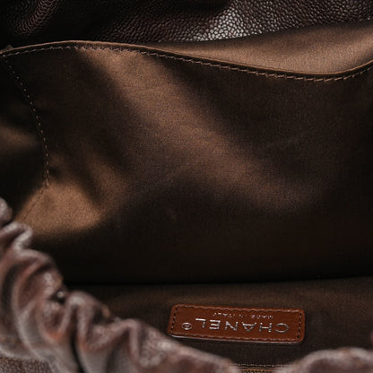 Chanel Distressed Glazed Caviar Quilted Large Elastic Tote Dark Brown 14 of 14
