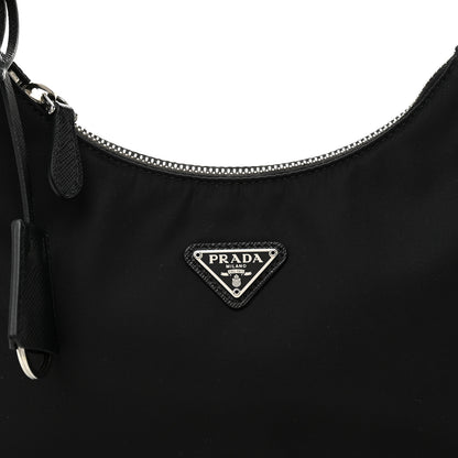 Prada Tessuto Nylon Saffiano Mini Re-Edition 2005 Bag Black 9 of 11