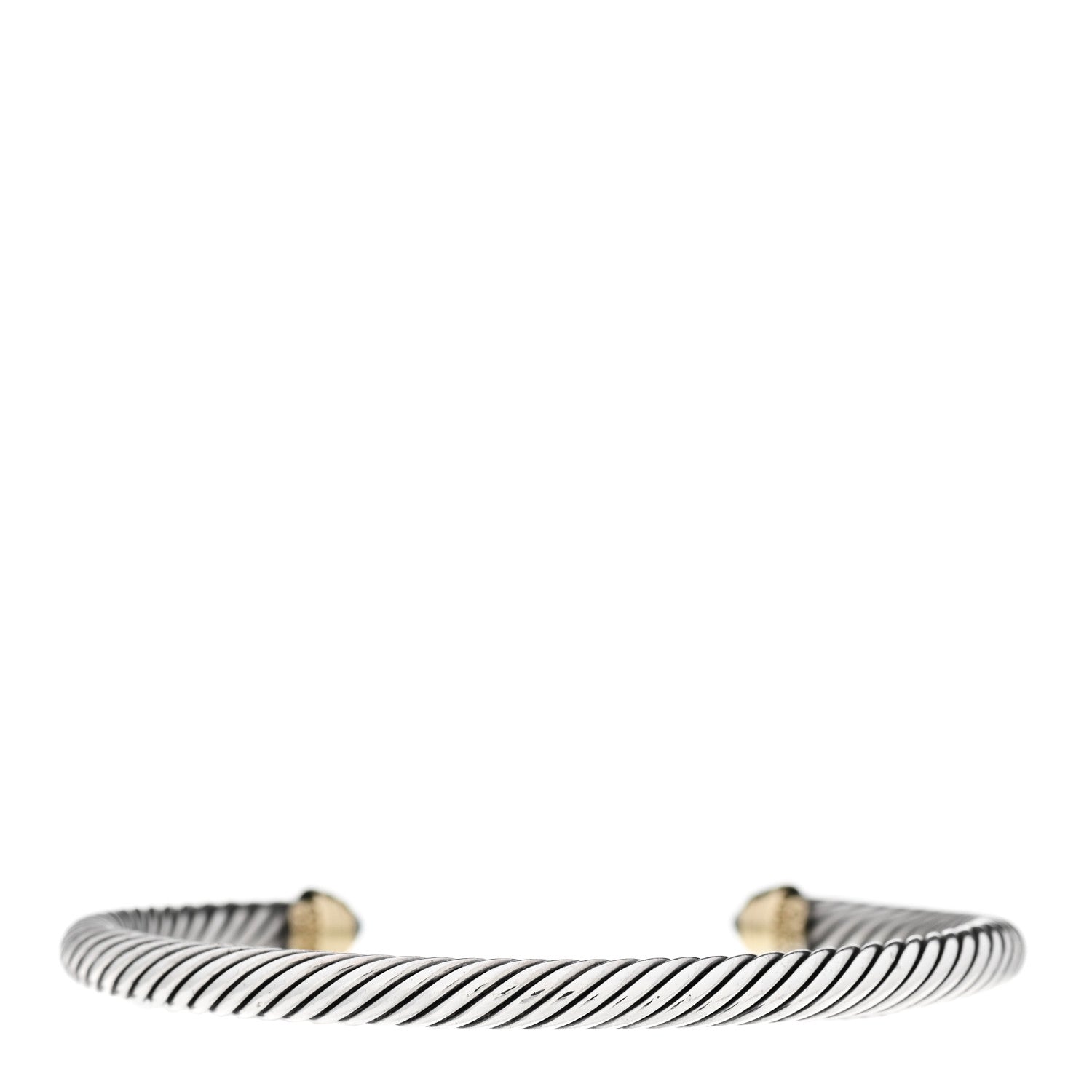 David Yurman Sterling Silver 14K Yellow Gold Blue Topaz 5mm Cable Classics Petite Color Bracelet 2 of 3